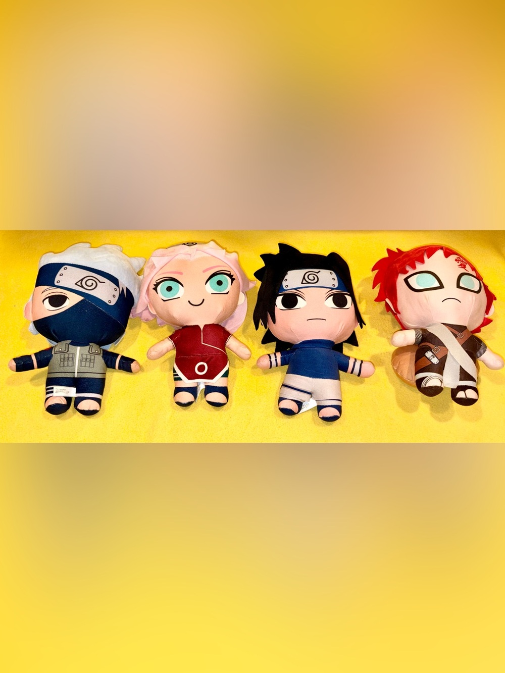 Naruto Plush Lot of 4 - Kakashi Sakura Sasuke Gaara 11" Officially Licensed